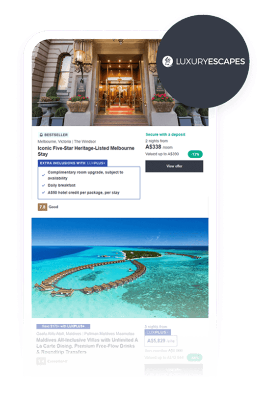 Luxury Escapes Exceeds Membership Goal By 1.4X for LuxPlus+ With Personalized Messaging