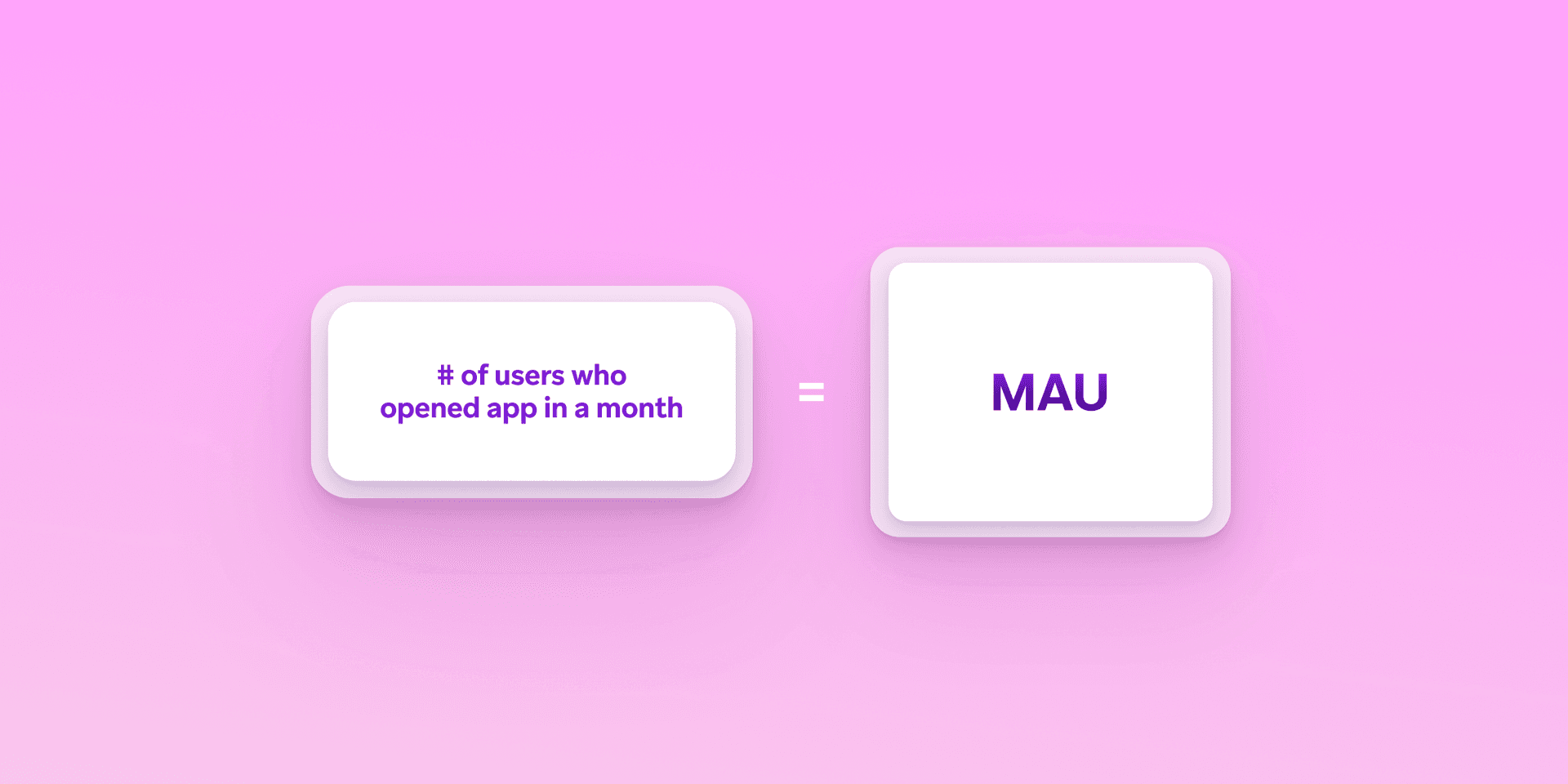 the number of users who opened an app in a month is shown on a pink background .