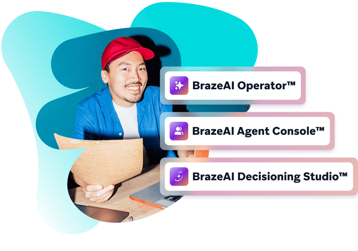 a man sitting at a desk holding a piece of paper with brazeal operator written on it