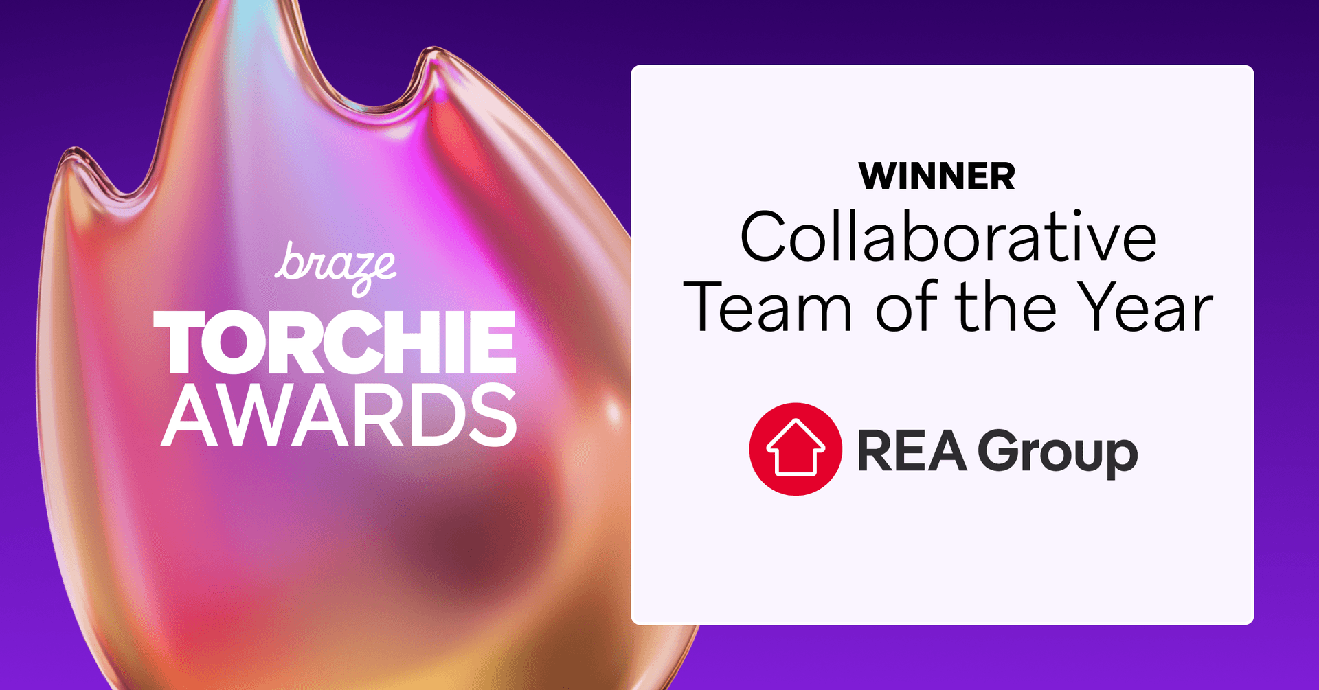 braze torchie awards winner collaborative team of the year rea group