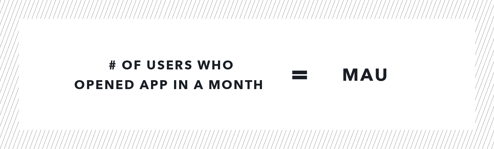 # of users who opened app in a month = mau